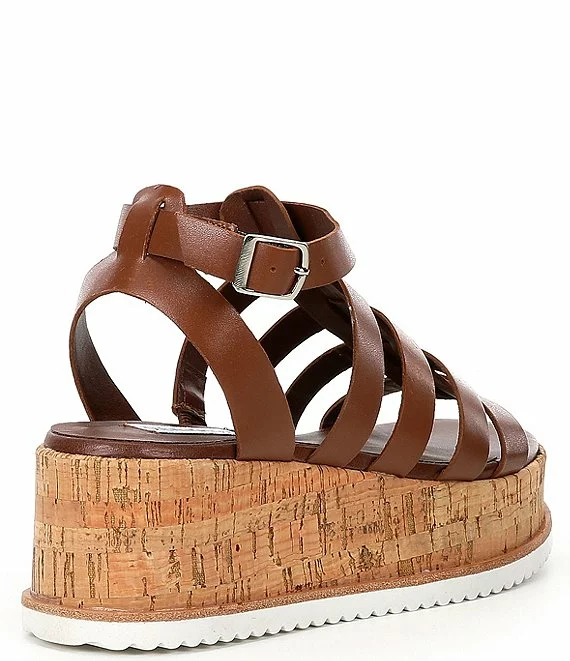 Steve Madden Kaydee Leather Fisherman-Inspired Straps Cork Platform Sandals - Afbeelding 3