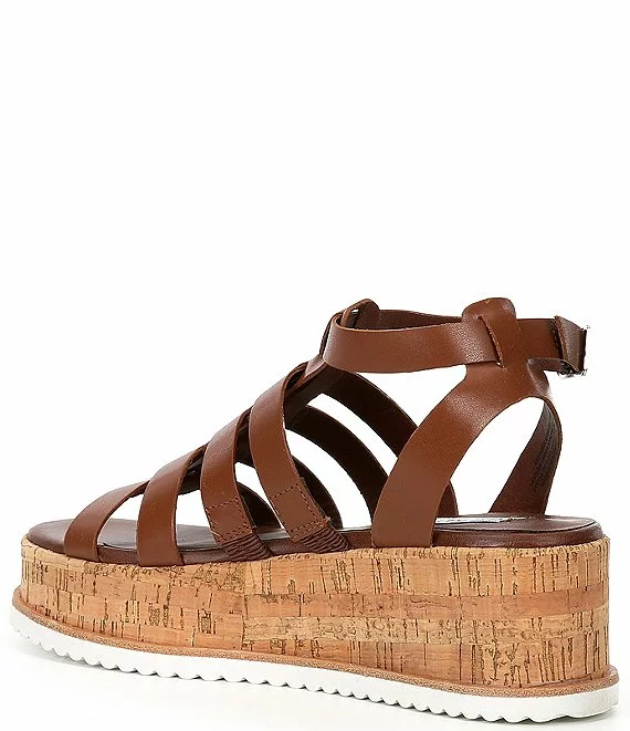 Steve Madden Kaydee Leather Fisherman-Inspired Straps Cork Platform Sandals - Afbeelding 6