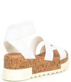 Steve Madden Bandi Elastic Cork Platform Wedge Sandals