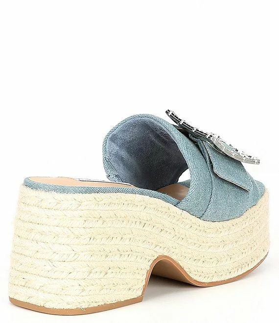 Steve Madden Solana Crystal Buckle Espadrille Platform Sandals - Afbeelding 6