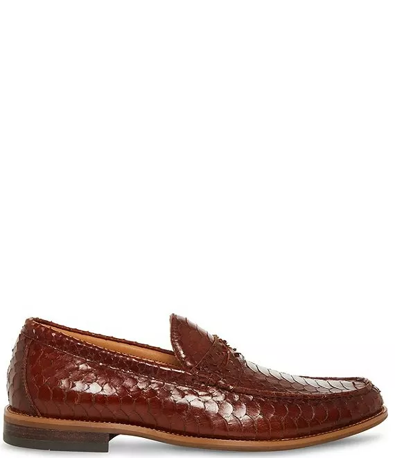 Steve Madden Men's Raylenn Snake Embossed Leather Slip-On Dress Loafers - Afbeelding 2