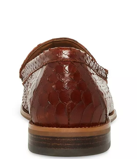 Steve Madden Men's Raylenn Snake Embossed Leather Slip-On Dress Loafers