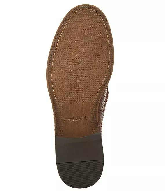 Steve Madden Men's Raylenn Snake Embossed Leather Slip-On Dress Loafers - Afbeelding 6