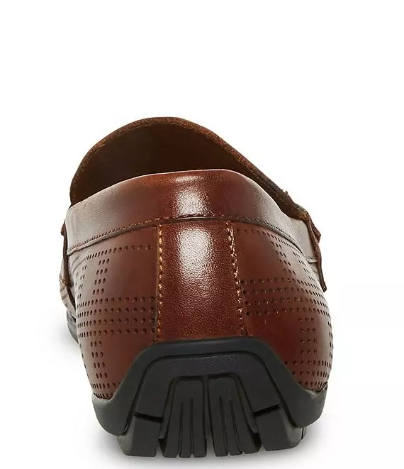 Steve Madden Men's Kenver Chain Detail Perforated Slip-On Leather Loafers