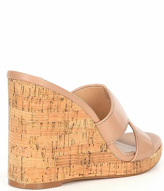 Steve Madden Mayson Leather Cork Wedge Sandals - Afbeelding 5