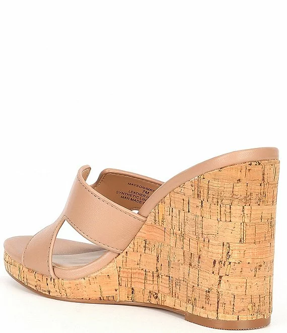 Steve Madden Mayson Leather Cork Wedge Sandals - Afbeelding 6