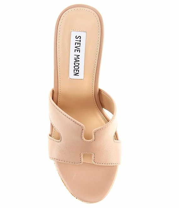 Steve Madden Mayson Leather Cork Wedge Sandals - Afbeelding 3