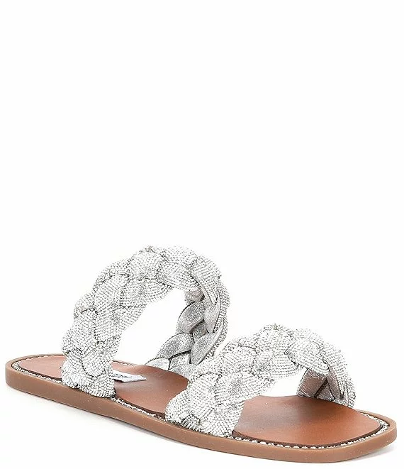 Steve Madden Newbie Rhinestone Embellished Slide Sandals