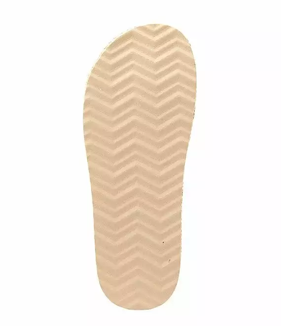 Steve Madden Kayley Raffia Platform Bit Buckle Slide Sandals