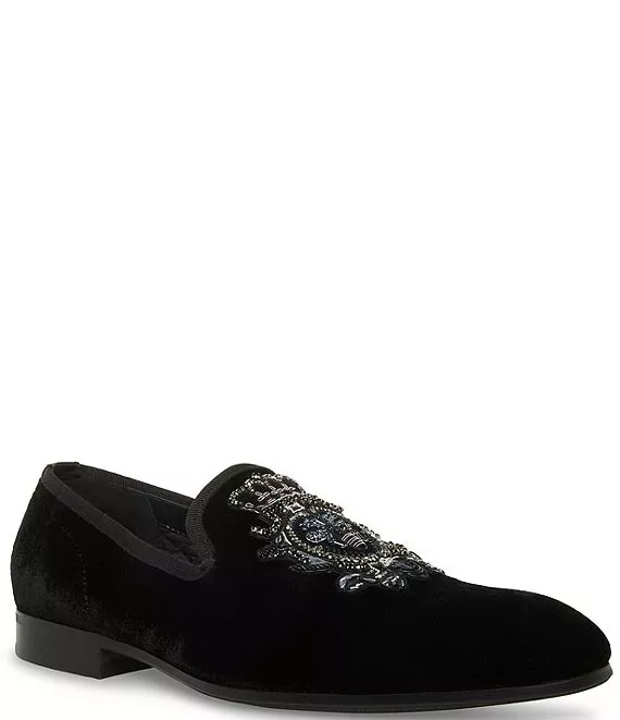 Steve Madden Men's Kaben Embellished Velvet Slip-On Loafers - Afbeelding 3