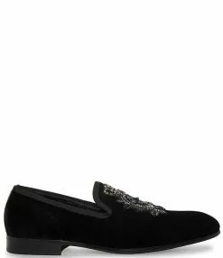 Steve Madden Men's Kaben Embellished Velvet Slip-On Loafers