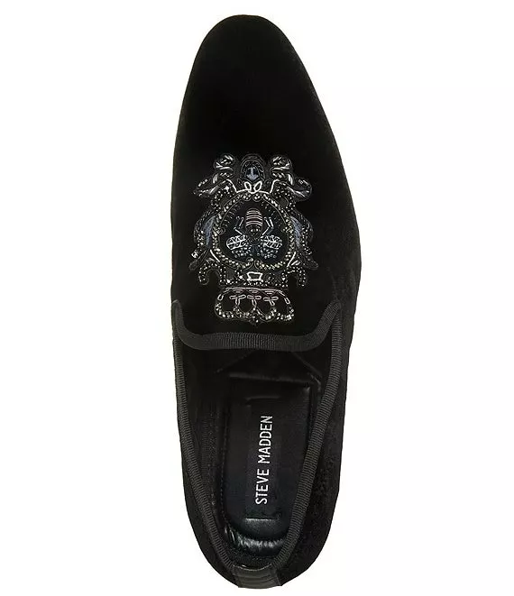 Steve Madden Men's Kaben Embellished Velvet Slip-On Loafers - Afbeelding 6