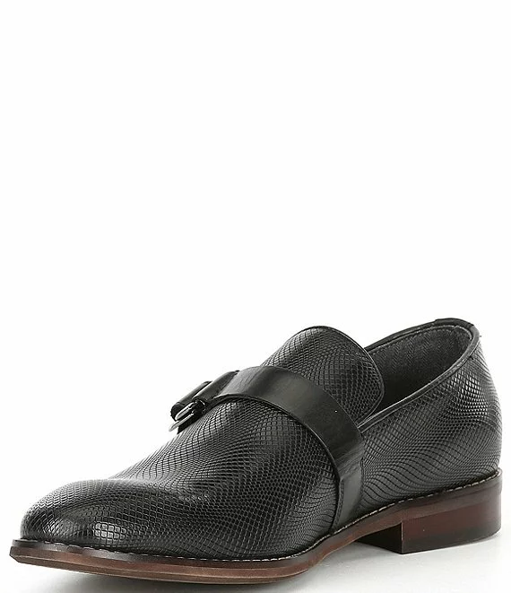 Steve Madden Men's Xayden Leather Monk Strap Slip-On Dress Shoes - Afbeelding 5