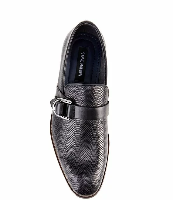 Steve Madden Men's Xayden Leather Monk Strap Slip-On Dress Shoes - Afbeelding 6