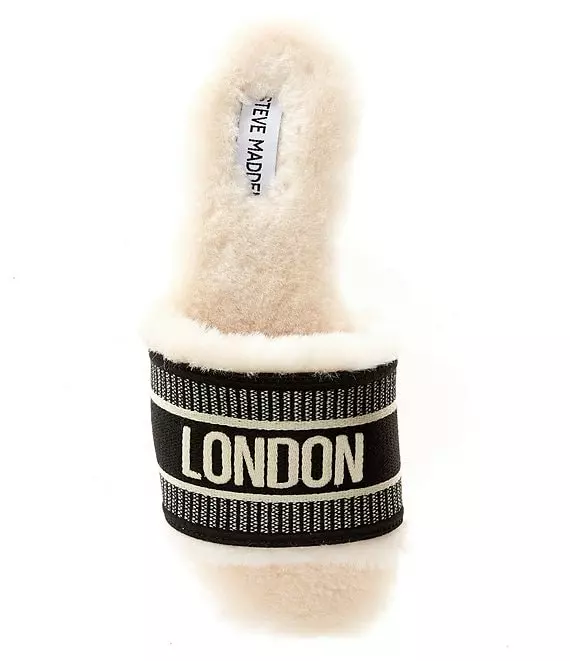 Steve Madden London Knox-F Fur Lined Flat Slide Sandals - Afbeelding 4