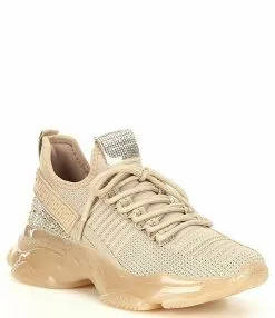 Steve Madden Maxima Rhinestone Embellished Chunky Platform Lace-Up Sneakers