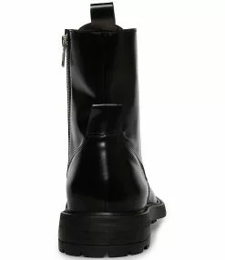 Steve Madden Men's Bryce Leather Lug Sole Combat Boots
