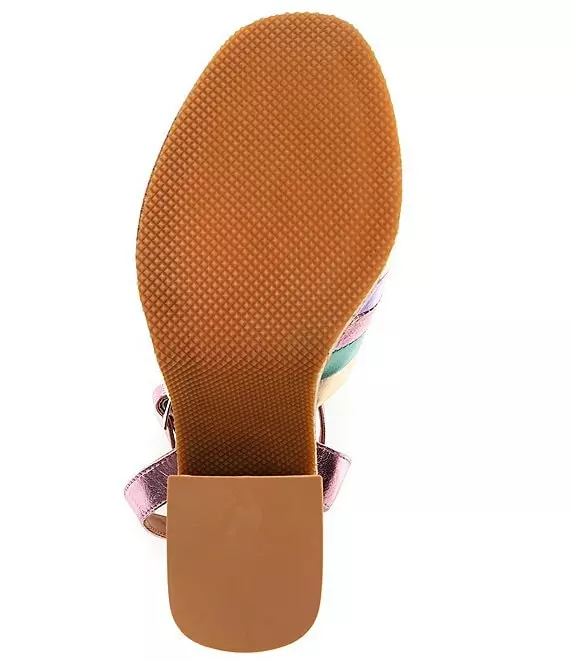 Steve Madden Delvina Rainbow Metallic Leather Cork Platform Sandals - Afbeelding 3