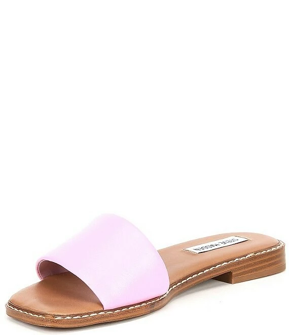 Steve Madden Sandra Leather Flat Slide Sandals