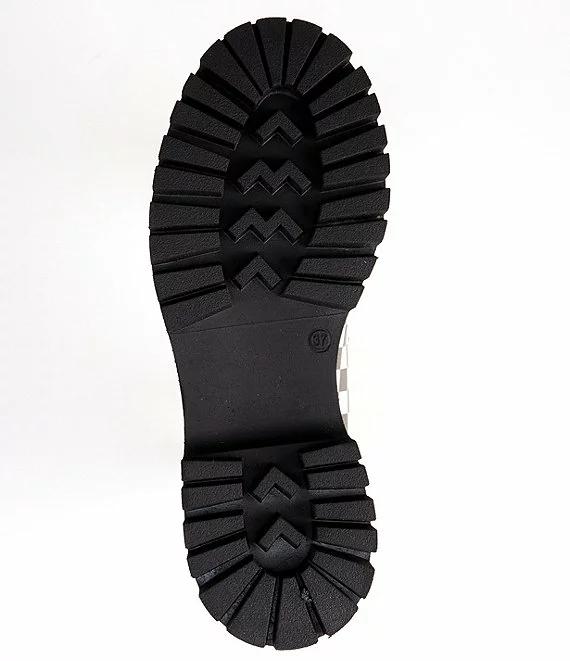 Steve Madden Lawrence Checkered Leather Lug Sole Platform Loafers - Afbeelding 2