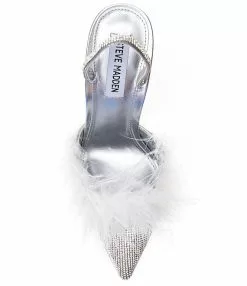 Steve Madden Alexis-R Feather And Rhinestone Slingback Pumps