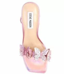 Steve Madden Utopia Metallic Butterfly Embellished Ankle Wrap Dress Sandals