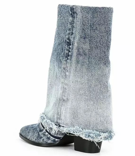 Steve Madden Livvy Denim Western Style Mid Boots - Afbeelding 5