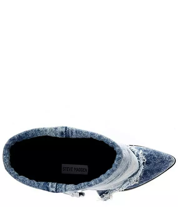 Steve Madden Livvy Denim Western Style Mid Boots - Afbeelding 2