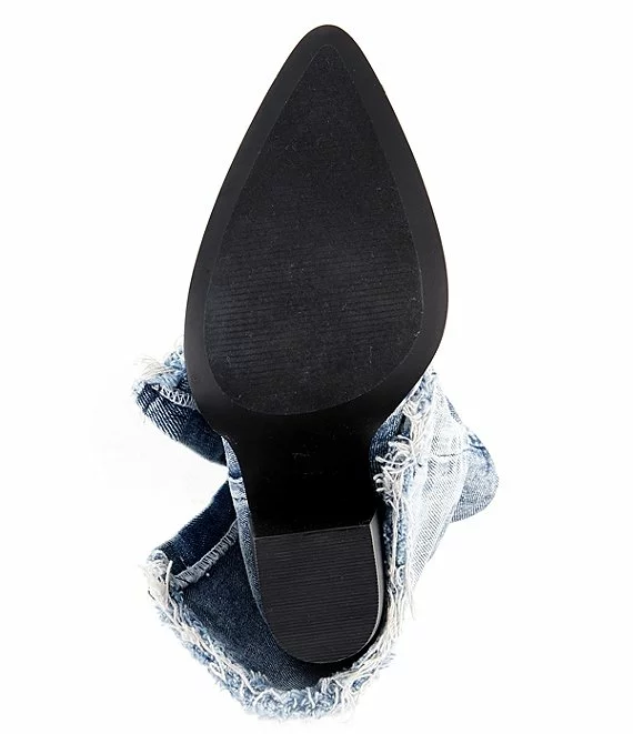 Steve Madden Livvy Denim Western Style Mid Boots