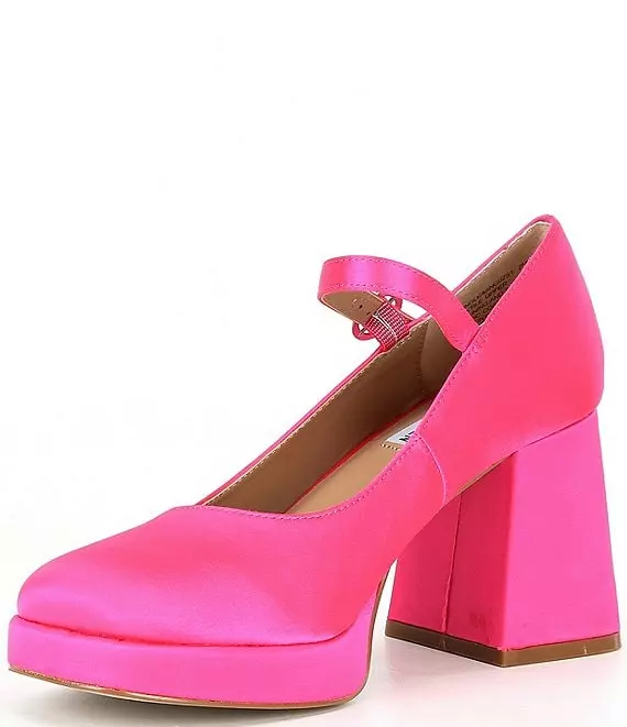 Steve Madden Mingle Satin Block Heel Platform Mary Janes - Afbeelding 6