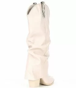 Steve Madden Lassy Leather Western Fold Over Tall Boots