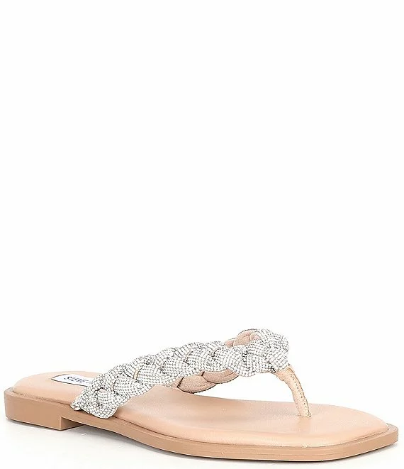 Steve Madden Amily-R Rhinestone Embellished Thong Sandals