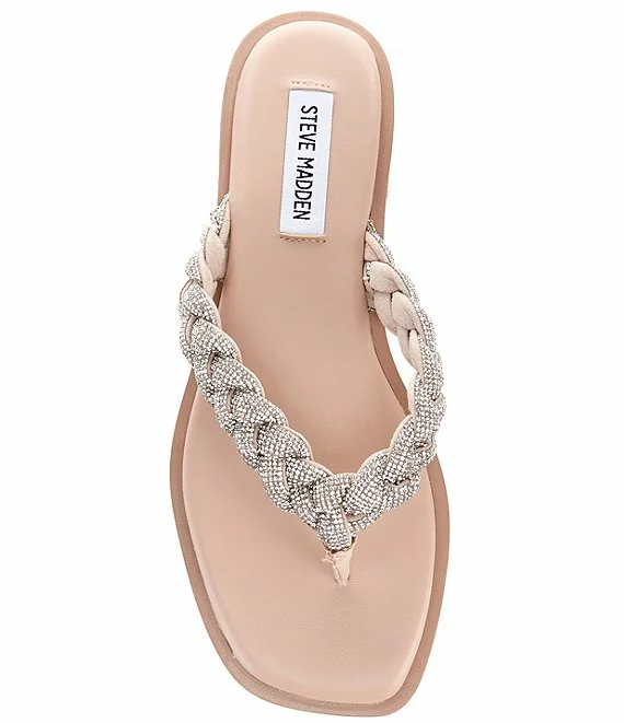 Steve Madden Amily-R Rhinestone Embellished Thong Sandals - Afbeelding 6