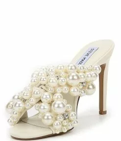 Steve Madden Mirabella Pearl & Rhinestone Embellished Dress Sandals
