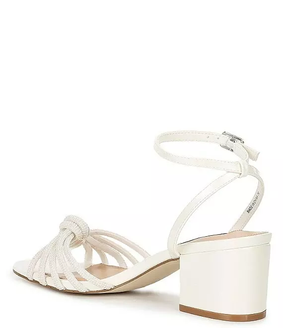 Steve Madden Ilyse-P Metallic Pearl Knotted Block Heel Dress Sandals - Afbeelding 5