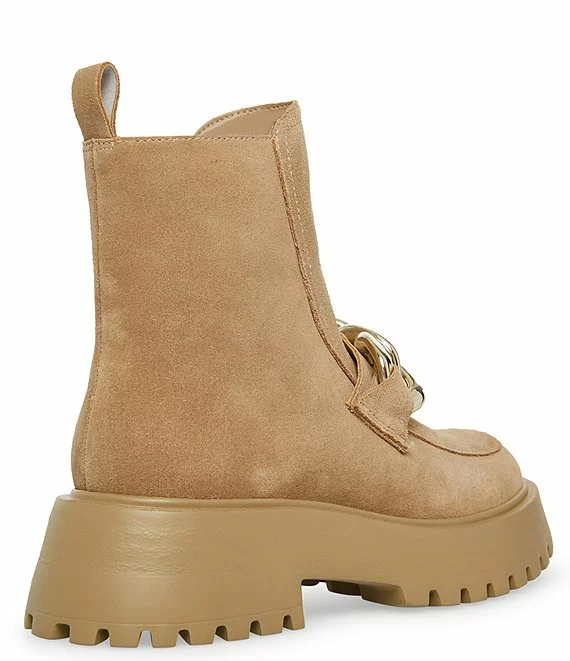 Steve Madden Cleo Suede Chunky Chain Lug Sole Platform Booties - Afbeelding 4