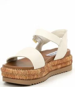 Steve Madden Malden Leather Banded Woven Platform Sandals