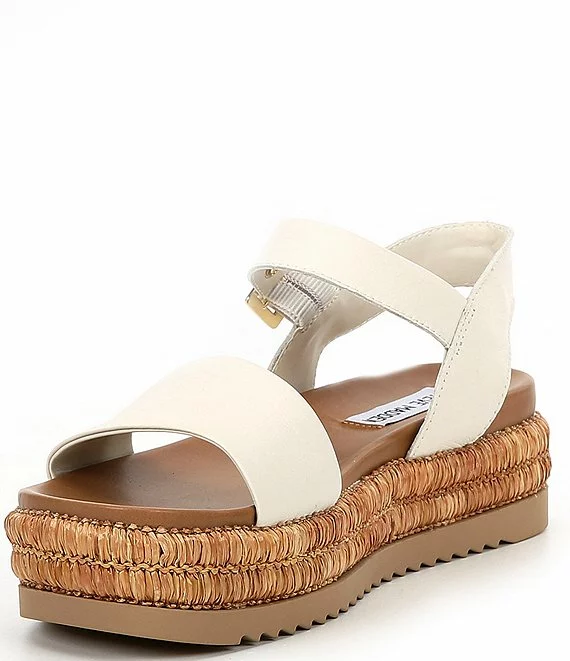 Steve Madden Malden Leather Banded Woven Platform Sandals