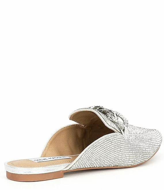 Steve Madden Finn Rhinestone Chain Detail Dress Mules