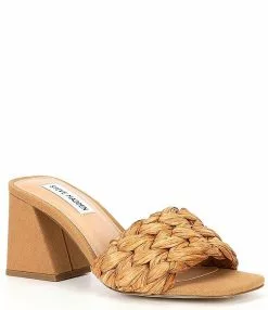 Steve Madden Mylee Raffia Braid Slide Sandals