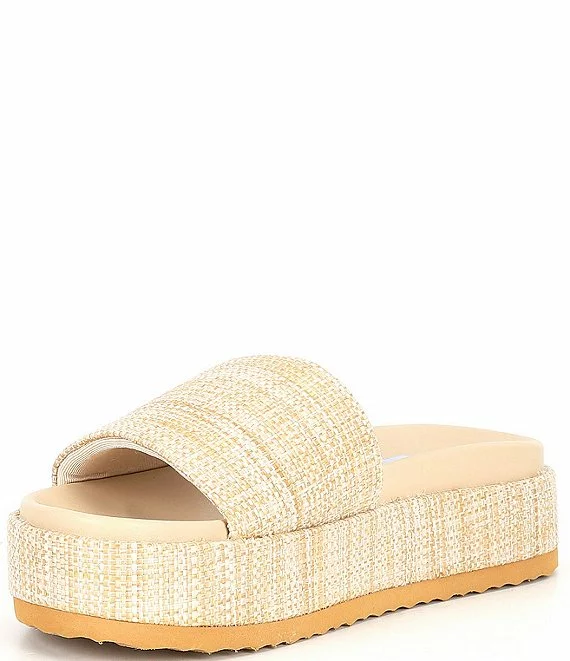 Steve Madden Kasper Tweed Textured Woven Platform Slides - Afbeelding 3