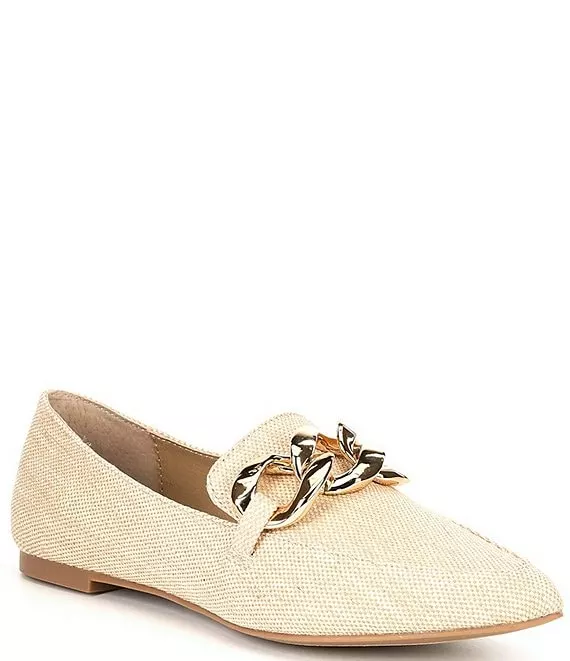 Steve Madden Famed Raffia Chain Detail Loafer Career Flats - Afbeelding 5