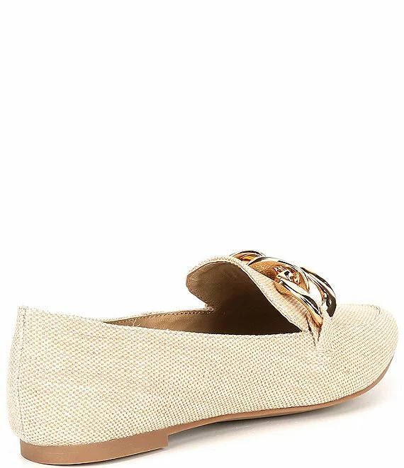 Steve Madden Famed Raffia Chain Detail Loafer Career Flats