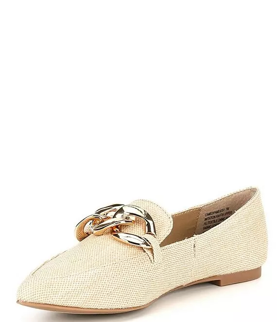 Steve Madden Famed Raffia Chain Detail Loafer Career Flats - Afbeelding 2