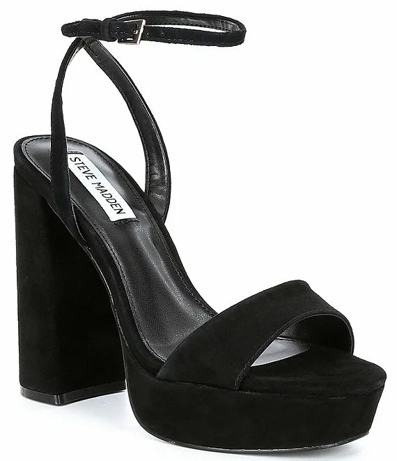 Steve Madden Lessa Suede Ankle Strap Platform Dress Sandals - Afbeelding 6