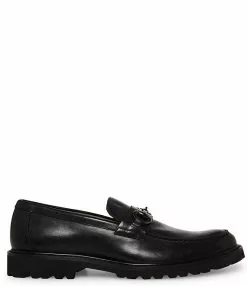 Steve Madden Men's Kyan Leather Bit Detail Lug Sole Loafers