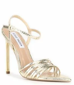 Steve Madden Wendy Snake Embossed Ankle Strap Dress Sandals