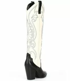 Steve Madden Lasso Color Block Leather Western Boots