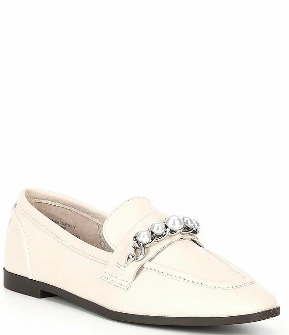 Steve Madden Carrine Leather Pearl Chain Loafers - Afbeelding 4