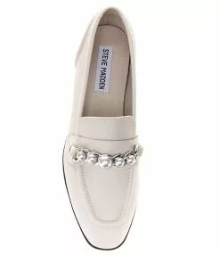 Steve Madden Carrine Leather Pearl Chain Loafers